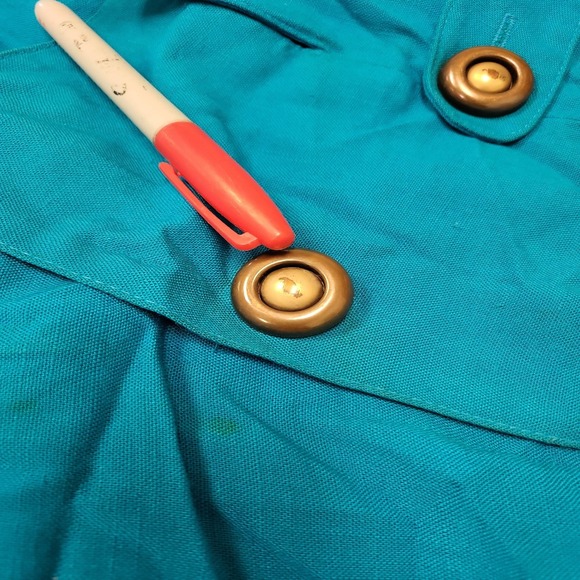 Julian Taylor New York Dress Size 10 Blue Teal Button Front Career Work - Picture 11 of 16